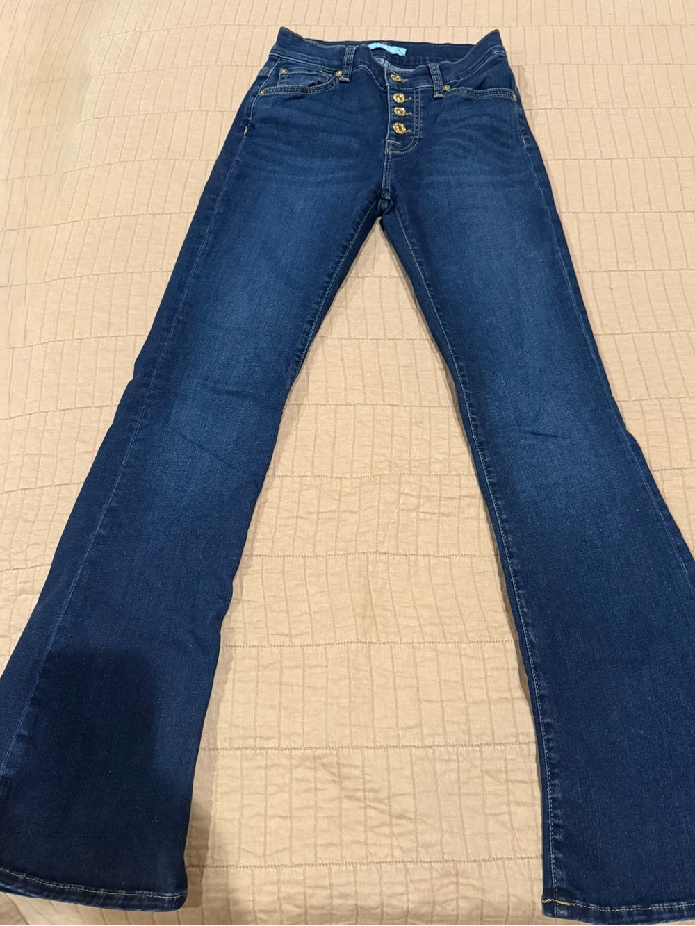 7 For All Mankind Women's Dark Blue Boot Cut Jeans